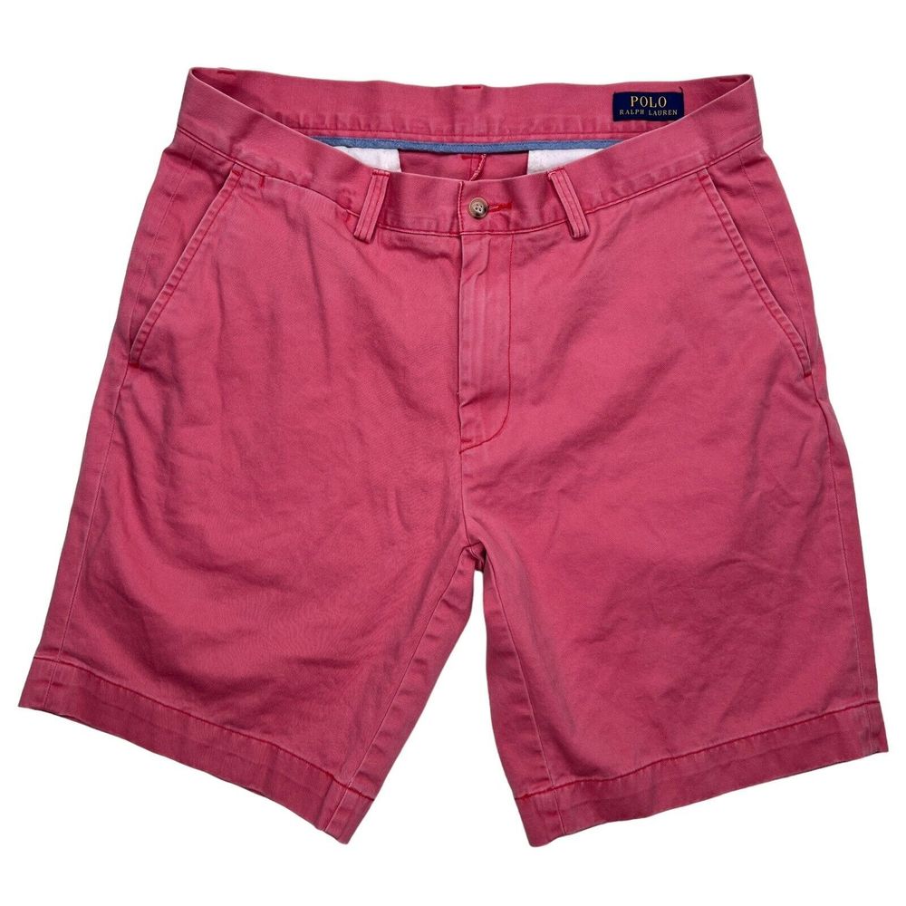 Polo Ralph Lauren Shorts‎ Mens 33 Pink Classic Fit Chino Casual Golf Cotton 33x9